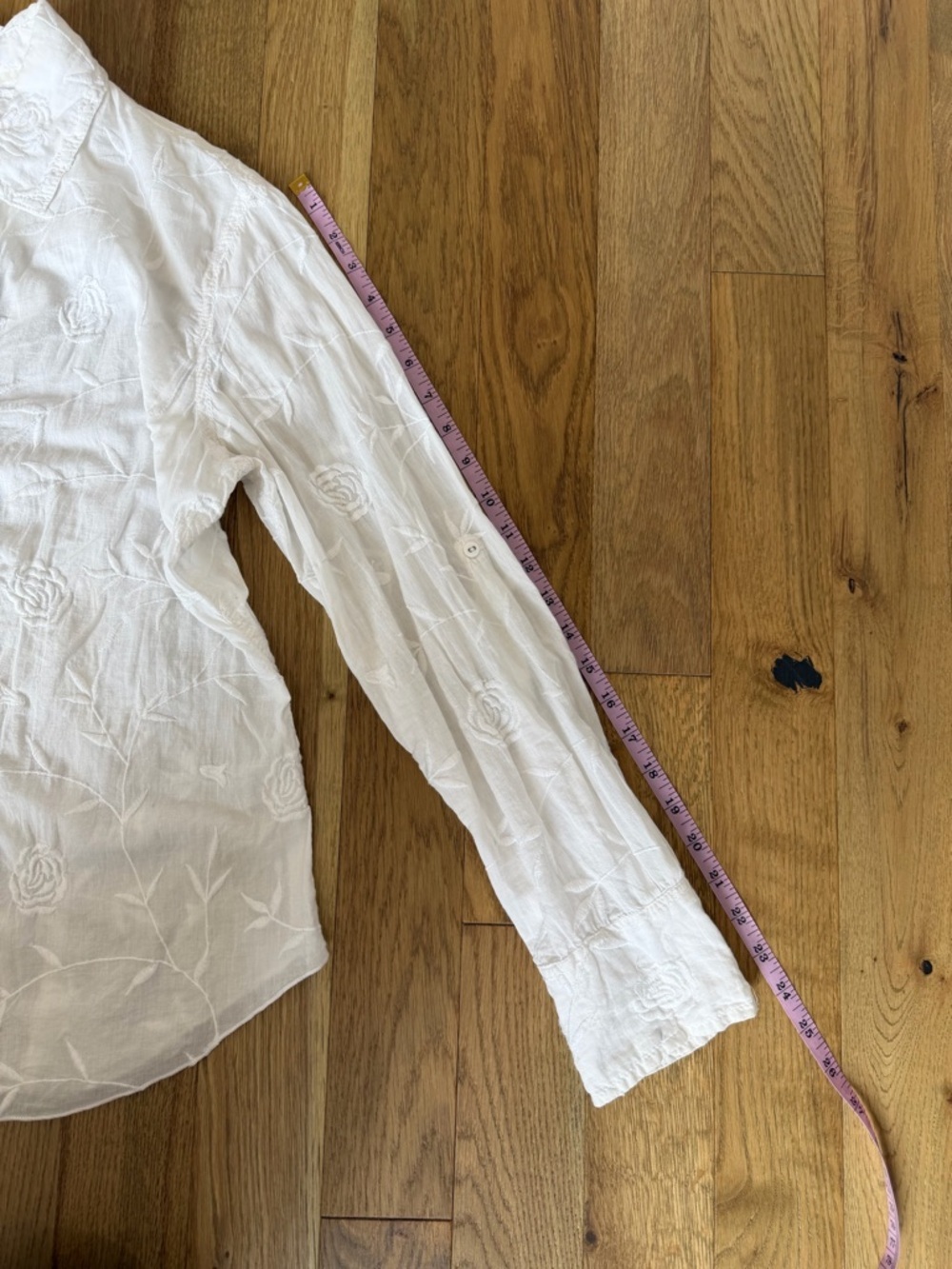 🤍 Cino White Floral Embroidered Button-Down Blouse XS 🤍 - Picture 13 of 13
